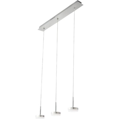 Fabas Luce Dunk 3-flammige Pendelleuchte - 24 W dimmbare LED - Lineares Design aus gebürstetem Aluminium