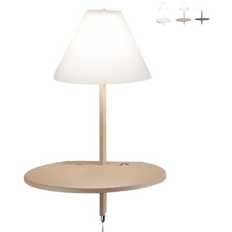 Fabas Luce Goodnight Applique Murale LED Intégrée Tourterelle / Verre Beige