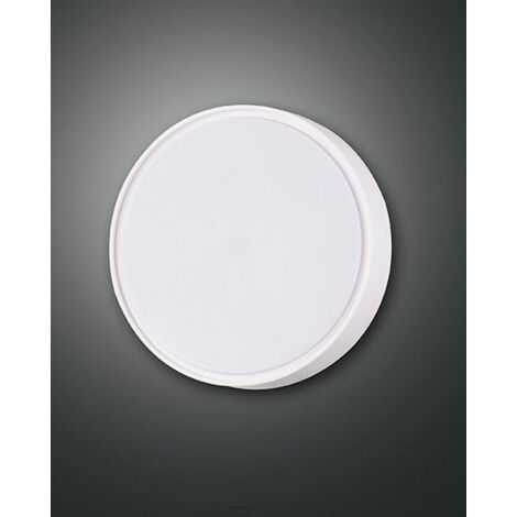 Fabas Luce Hatton Downlight extérieur LED monté en surface, verre blanc, IP65