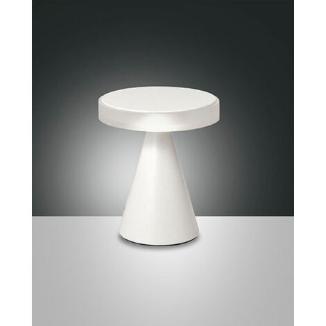 Fabas Luce Neutra Lampe de Table LED Intégrée Verre Blanc