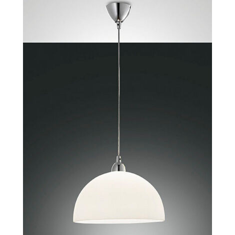 Fabas Luce Nice Plafonnier Dome Suspension Verre Blanc, E27