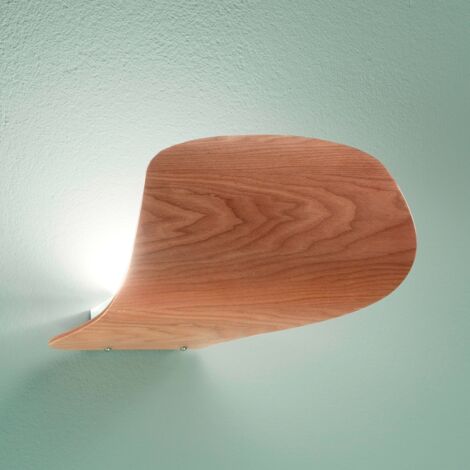 Fabas Luce Pevero Applique murale LED Frêne Bois Verre