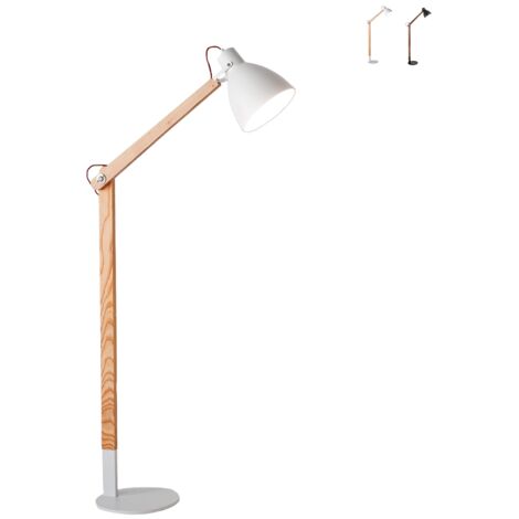 Fabas Luce Sveva Lampadaire Task Blanc / Verre Frêne, E27