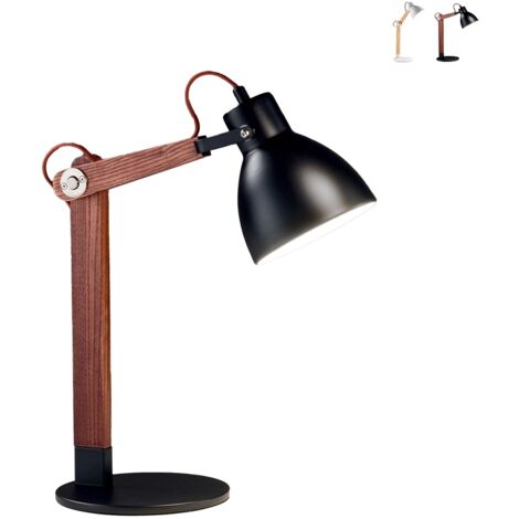 Fabas Luce Sveva Lampe de travail de bureau noir / verre noyer, E27