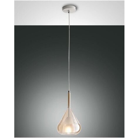 FABAS LUCE LIGHTING Luce Lila Dome Pendel-Deckenleuchten transparentes graues Glas, E27