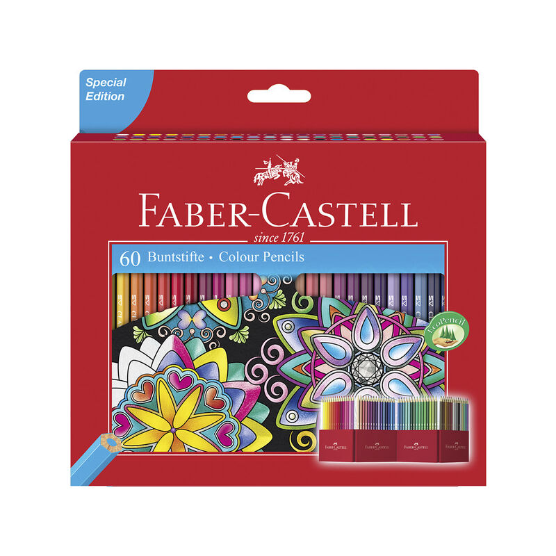 Crayons de couleur Faber Castell FC-111260 Faber-Castell Castle Hexagonal Coffret en carton 60 pièces