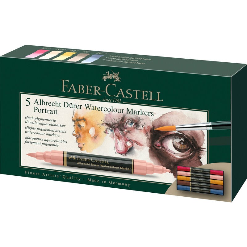 Faber Castell FC-160307 WK25Marqueur aquarelle FC AlbrechtDürer 5 pièces Portrait