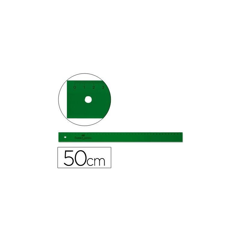 

Regla faber 50 cm plastico verde