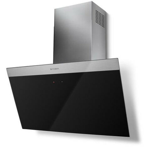 Faber – Hotte décorative inclinée 800mm inox/verre noir – Classe A – Débit 720 m³/h – Niveau sonore jusqu'à 65 dB – 5816724