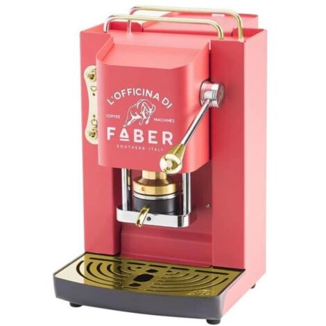 Faber Italia Pro Deluxe PROCHERRYBASOTT Macchina da Caffè a Cialde 44mm Rosso