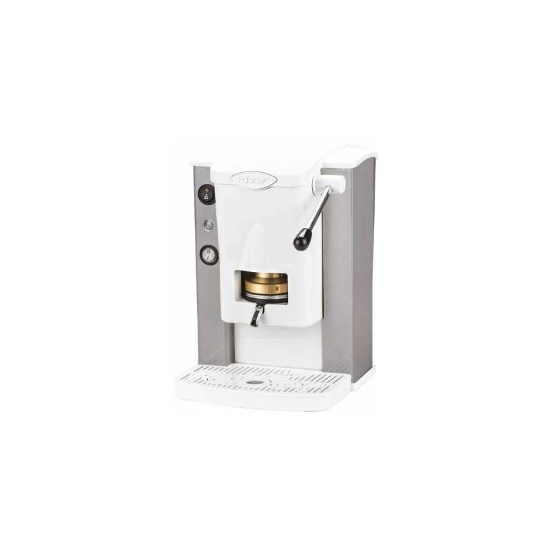 Image of Faber piccola slot basic - macchina per caffe con pressacialda in ottone - telaio in metallo grigio e frontale in policarbonato bianco
