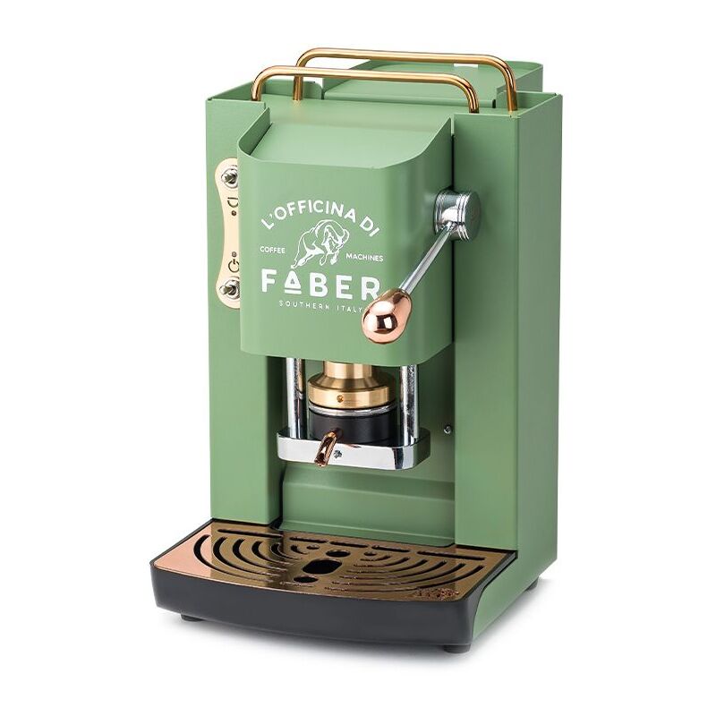 Image of Macchina da caffè espresso semi automatica pro deluxe potenza 500 watt colore verde acido - fabprogreenbasottele - Faber