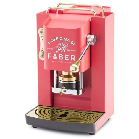 Faber Pro Deluxe Macchina del Caffe' a Cialde 44mm Coral Pink Ottone