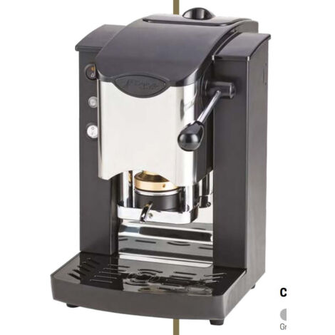 Faber Slot Inox - Macchina per Caffè con pressacialda in ottone - Telaio in Metallo Nero e frontale in acciaio