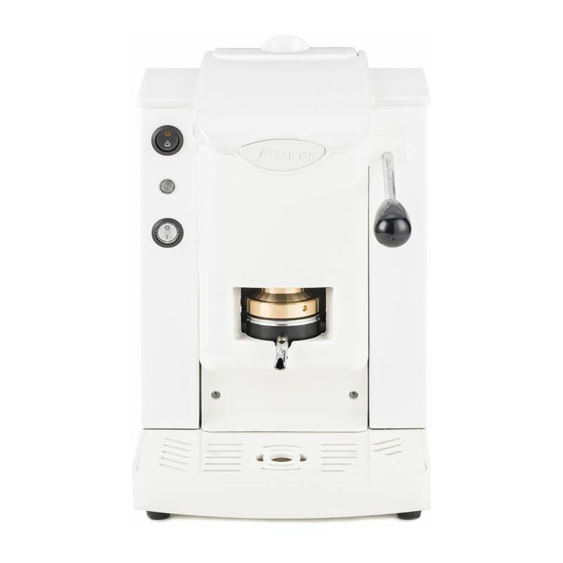 Image of Slot plast basic - macchina per caffe con pressacialda in ottone - telaio in metallo bianco e frontale in policarbonato bianco - fabspbiabbasott