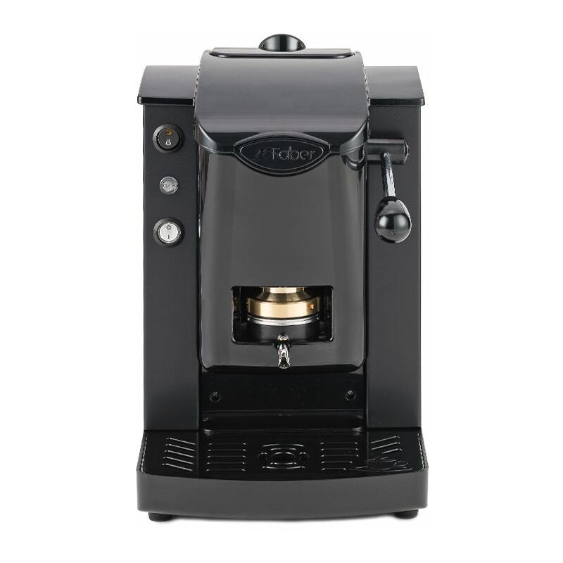 Image of Slot plast basic - macchina per caffe con pressacialda in ottone - telaio in metallo nero e frontale in policarbonato nero - fabspnernbasott - Faber