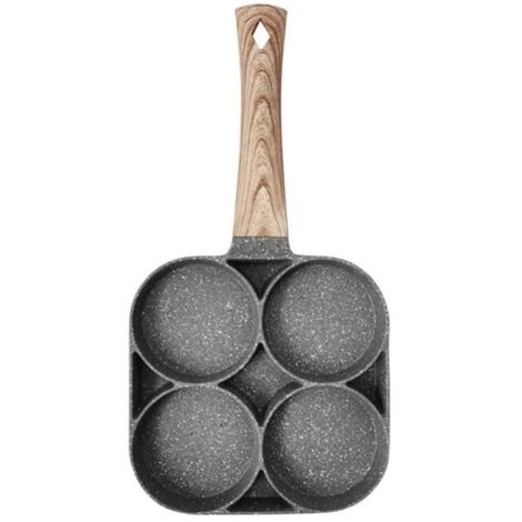 FABLCREW Poêle Omelette Antiadhésive, Poêle Crêpes Quatre Trous, Poêle à Omelette, Poêle Frire Antiadhésive, pour Cuisinière à Gaz,