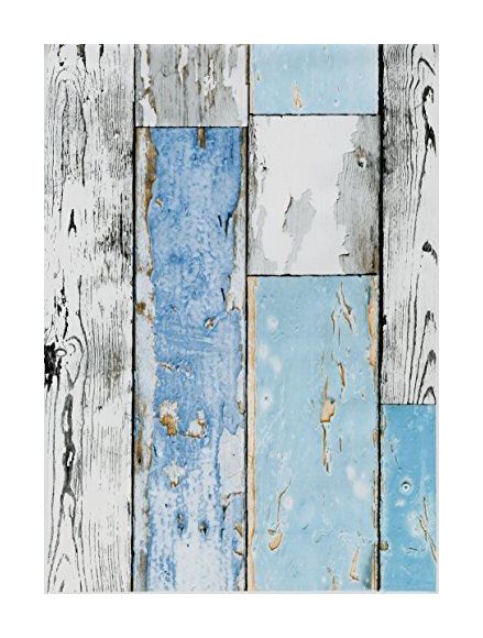 Wood Effect Fablon Sticky Back Plastic Wooden Plank Scrap wood Blue White