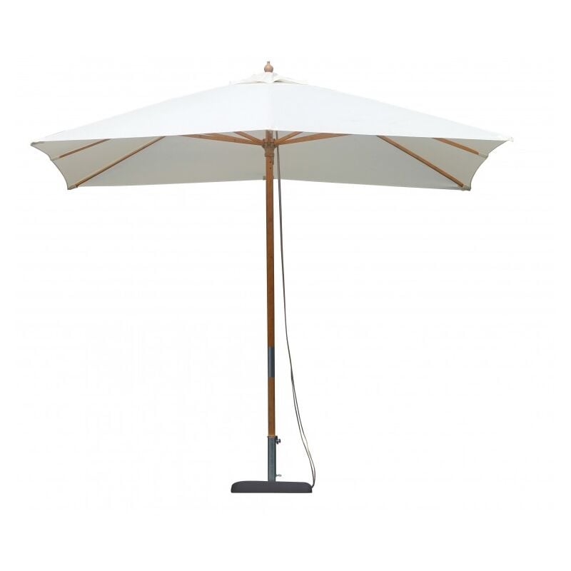 Parasol rectangulaire 3x2 mètres avec structure en bambou avec toile de couverture Ecrù - Fabriano