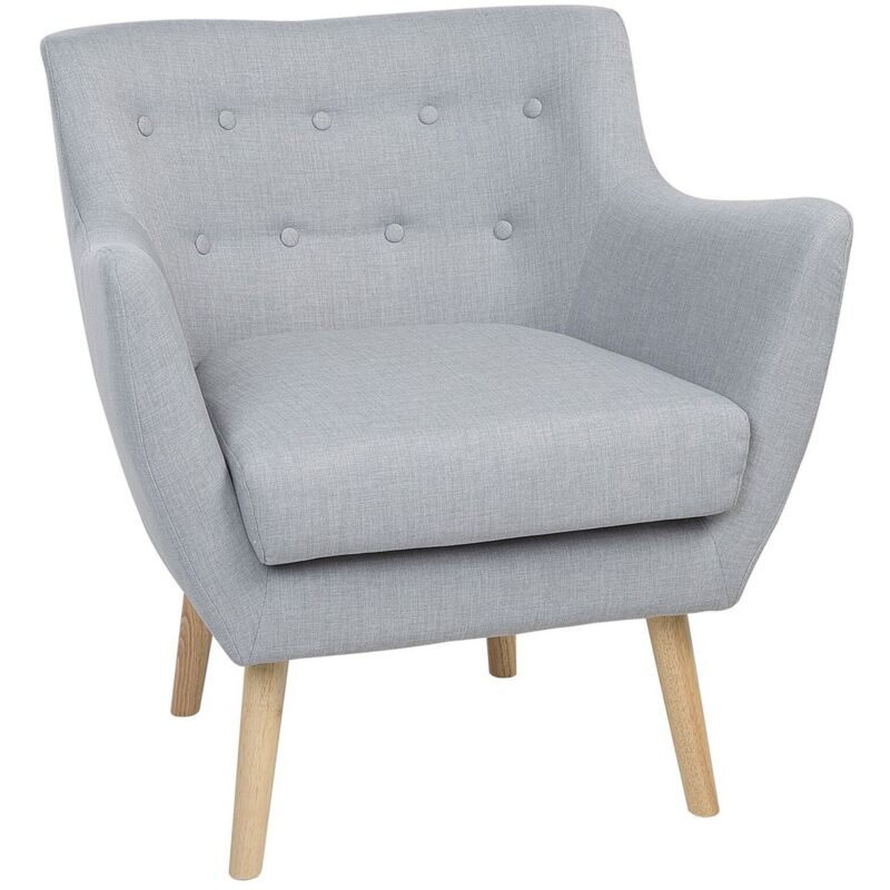 Modern Upholstered Accent Chair Armchair Button Back Grey Drammen