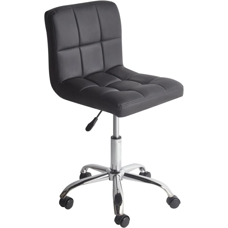 Modern Swivel Fabric Desk Chair Black Polyester Metal Base Adjustable Marion