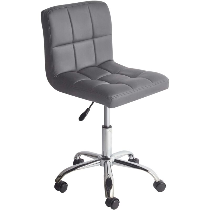 Beliani - Modern Swivel Fabric Desk Chair Grey Polyester Metal Base Adjustable Marion