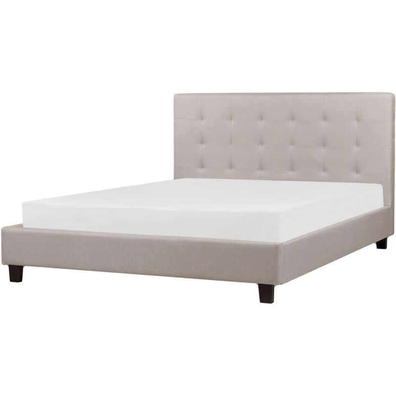 Modern Fabric Bed Frame eu King Size 5ft3 Tufted Light Grey La Rochelle