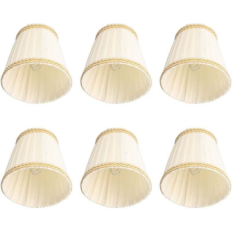 Fabric Lamp Shades, Small Lamp Shades, Candle Holder Clips for Crystal Chandelier, E14 Lampshades for Bedside Table, Bedside Lamp Candle Holder, 6PCS