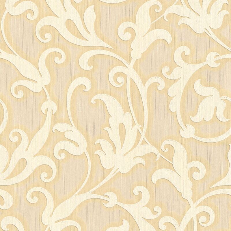 Fabric look wallpaper wall Profhome 954902 textile wallpaper textured with a fabric look matt yellow gold 5.33 m2 (57 ft2) - yellow