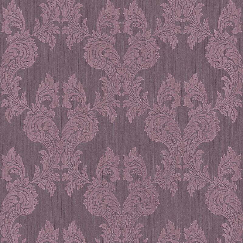 Profhome - Fabric Look Wallpaper Wall 956305 Textile Wallpaper Textured With A Fabric Look Matt Violet 5.33 M2 (57 Ft2)