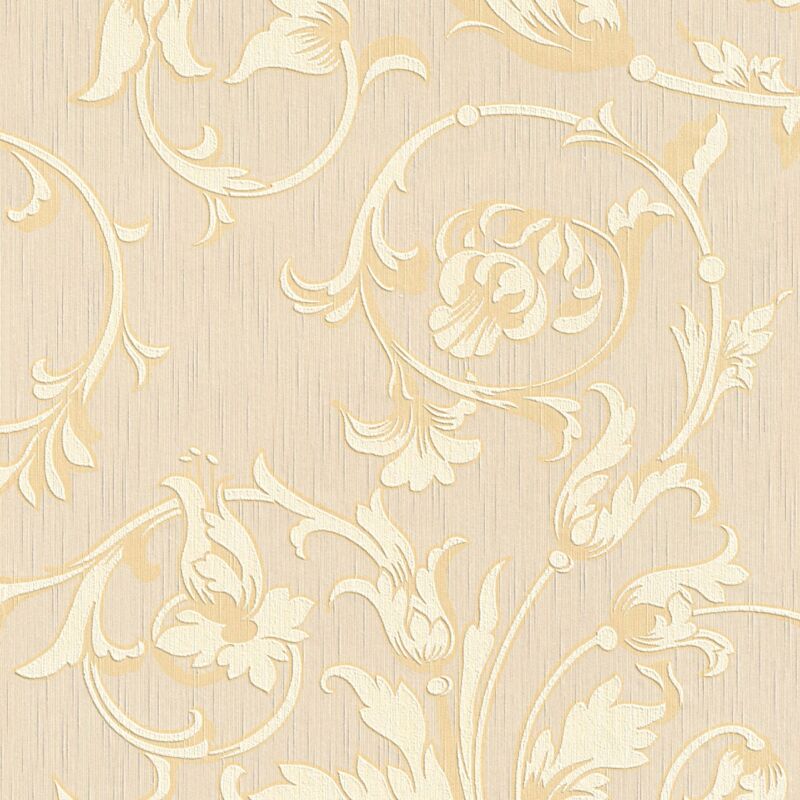 Fabric look wallpaper wall Profhome 956332 textile wallpaper textured with a fabric look matt cream gold beige 5.33 m2 (57 ft2) - cream