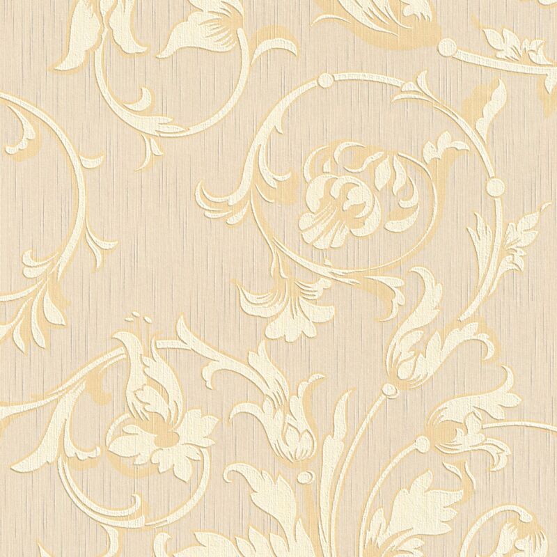 Profhome - Fabric look wallpaper wall 956332 textile wallpaper textured with a fabric look matt cream gold beige 5.33 m2 (57 ft2)