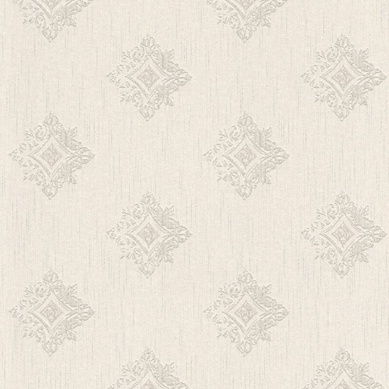 Baroque wallcovering wall Profhome 962002 textile wallpaper textured baroque style matt beige grey 5.33 m2 (57 ft2) - cream