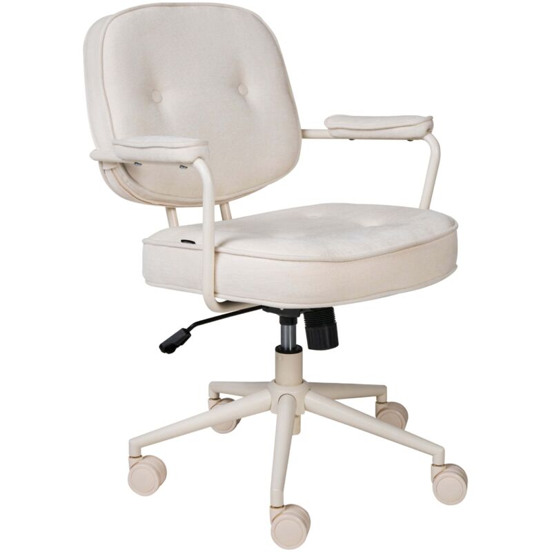 Beliani Desk Chair Paramus Fabric Off-white