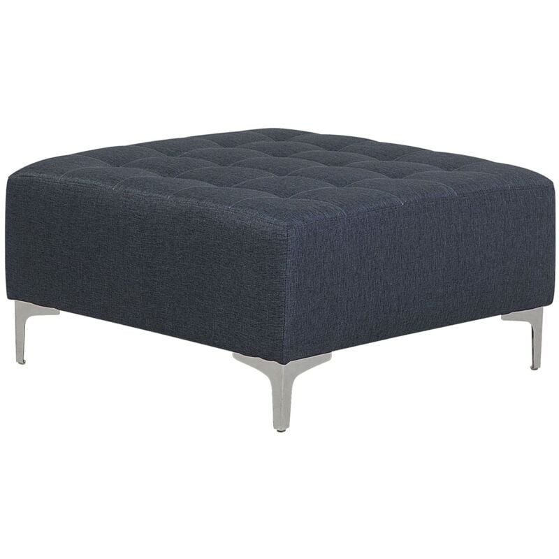 Modern Ottoman Square Footstool Dark Grey Fabric Tufted Aberdeen