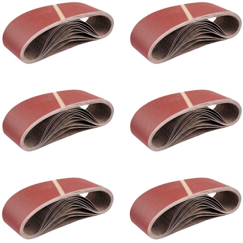 Fabric sanding belts │ 25 pieces │ 610 x 100 mm │ Mixpack (5 x grit 40/60/80/120/180 each) │ for belt sanders │ Sandpaper │ Sanding belt set