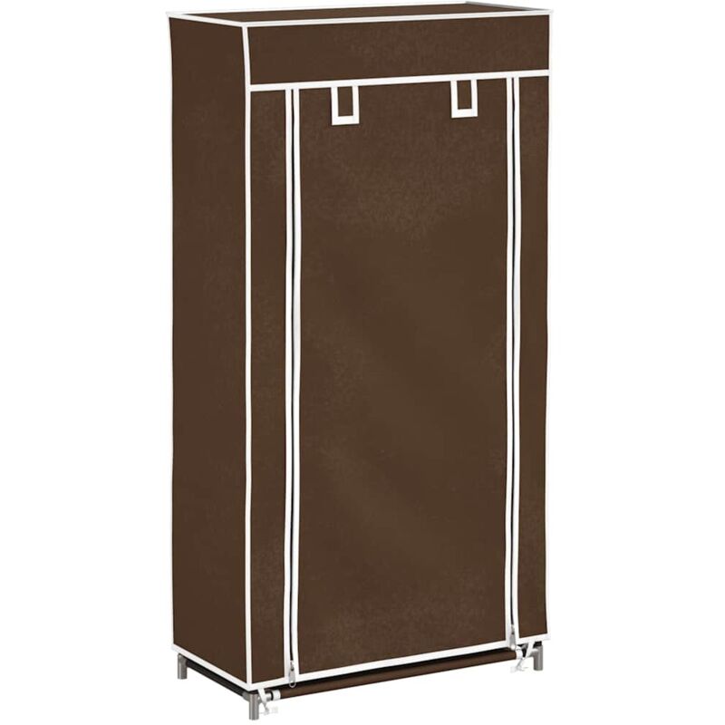 Fabric Shoe Cabinet With Cover 58 X 28 X 106 Cm Brown Vidaxl
