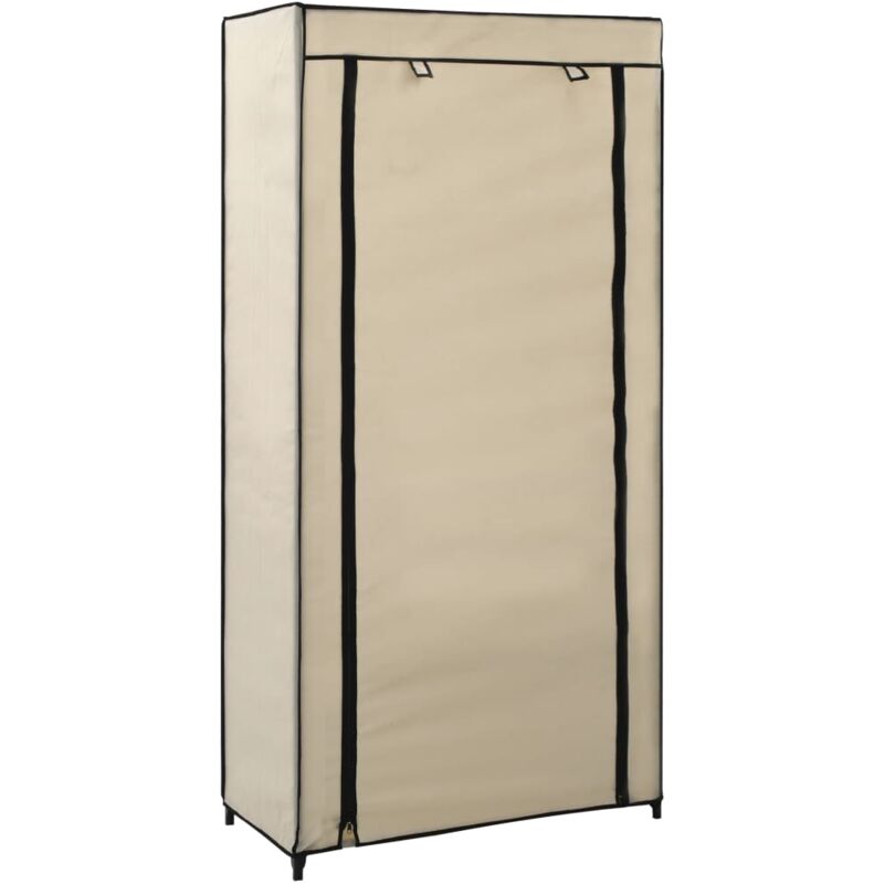 Shoe Cabinet With Cover Cream 58x28x106 Cm Fabric Vidaxl