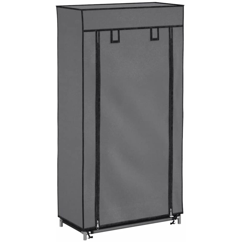Shoe Cabinet With Cover Grey 58x28x106 Cm Fabric Vidaxl