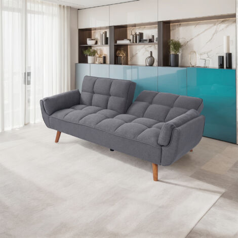 Fabric Sofa Bed 191.5CM Modern 3 Seat Click Clack Sofa Bed Couch Settee with Arm