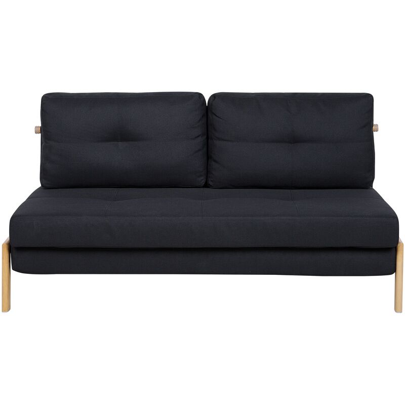 Modern Scandinavian Fabric 2-Person Sleeper Sofa Black Edland - Black