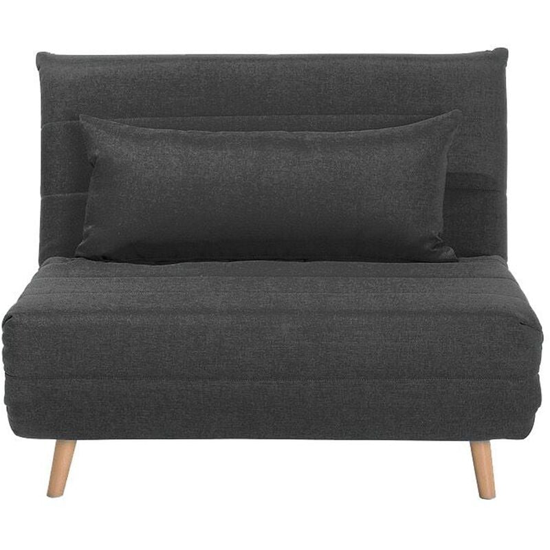 Modern 1 Seater Fabric Sofa Guest Bed Single Living Room Dark Grey Setten - Grey