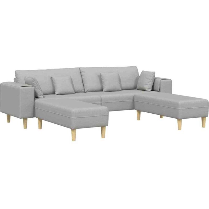 Fabric Sofa With Cushion Cloud Grey 208 Cm Fabric Vidaxl