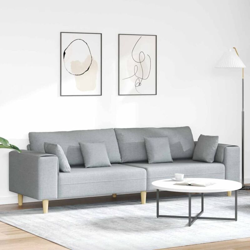 Fabric Sofa With Cushion Light Grey 208 Cm Fabric Vidaxl