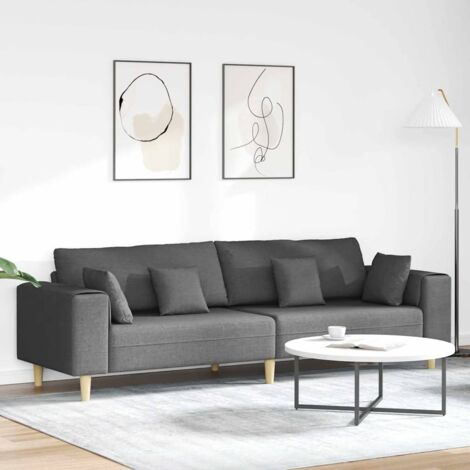 Fabric Sofa with Cushion Dark Grey 208 cm Fabric vidaXL