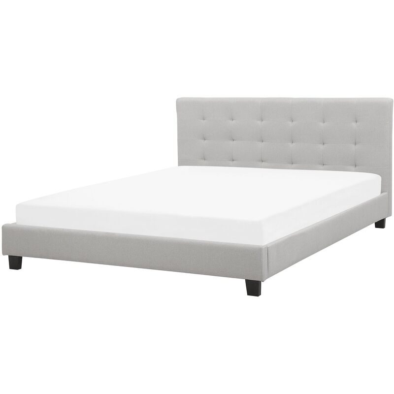 Modern Fabric Bed Frame eu Super King Size 6ft Tufted Light Grey La Rochelle