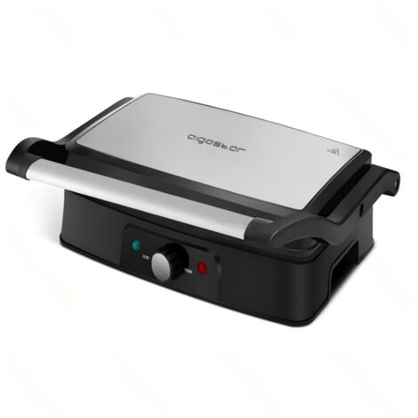 Fabricant à sandwichs Aigostar 1500W avec bouton de réglage, en acier inoxydable, grill électrique multifonctionnel pour la maison