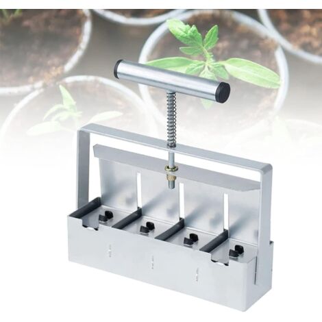 Fabricant de blocs de terre portatif en acier inoxydable, mini-outil manuel pour la fabrication de blocs de terre pour semis, idéal pour la plantation en serre.