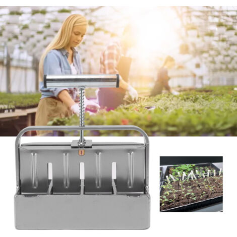 Fabricant de Briques de Terre Manuelle à Double Rangée 8 Pièces de 4CM pour Jardin Outils de Semis-KZQ