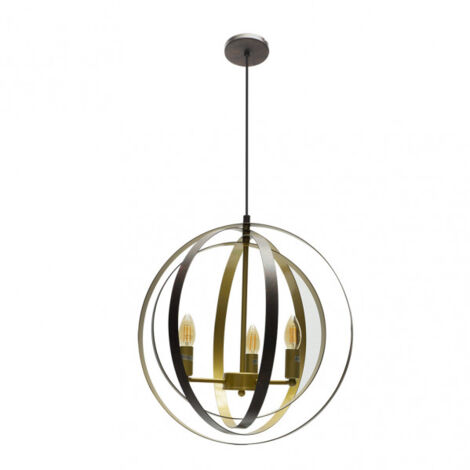 FABRILAMP 157193077  Pendente Pizzo 3xe14 Marrone/oro Regx46x46 Cm